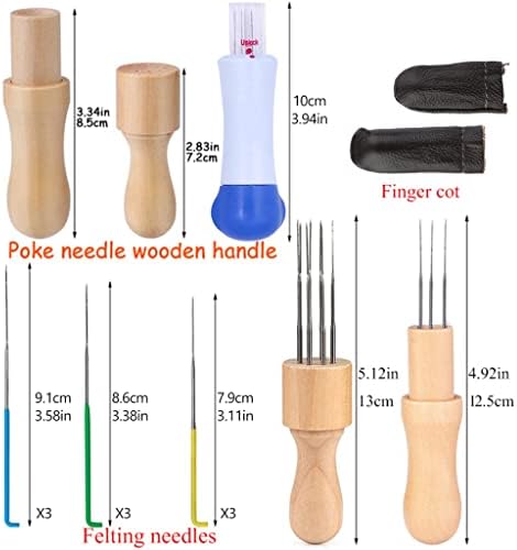 FCMLD Felting Needle Needle Kit Diy Stitch Punch Ferramenta de lã agulhas de bolso de bolso definido com protetor de dedos para