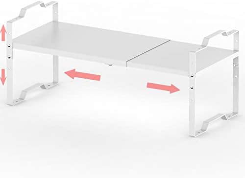 Jojocross prateleira expansível para organizador de gabinete, rack de especiarias empilháveis ​​ajustáveis ​​na cozinha e banheiro,