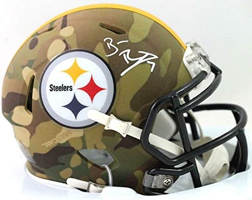Ben Roethlisberger assinou Steelers Camo Speed ​​Mini Capacete - Fanáticos Auth *White - Mini capacetes da NFL autografados