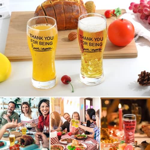 ModWnfy Thank You Gifts Pilsner Beer Glass, obrigado por ser incrível de cerveja de cerveja, presentes inspirados para homens, pai, irmãos, irmãos, colegas de trabalho no aniversário da promoção de Natal, 16oz