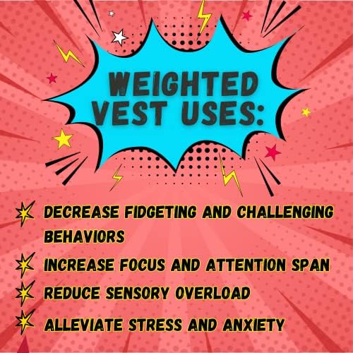 Colete sensorial ponderado para crianças com distúrbio de processamento sensorial de TDAH do autismo, design unissex de super -herói