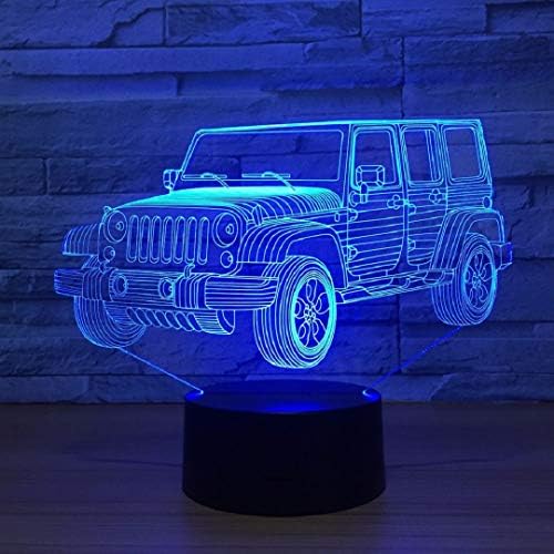 Presentes de carro Luzes noturnas para crianças presentes de aniversário 3d ilusão lâmpada de mesa óptica mesa toque fester