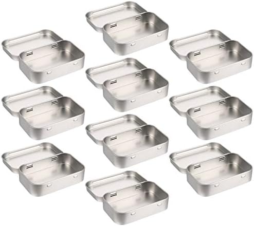 Cabilock 10pcs latas de armazenamento de placa de estanho recipientes retangulares de caixa