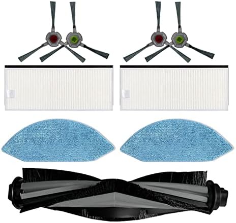 Kits de pincel lateral de pano de pano do filtro de rolo kits compatíveis para ecovacs deebot ozmo u2/u2 pro vácuo limpeza ferramentas