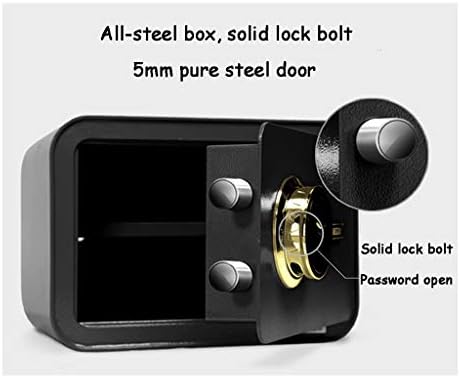 Segurança cofres em casa Mini segura, placa de aço sólido de 5 mm de espessura, caixa segura anti-roubo, caixa de