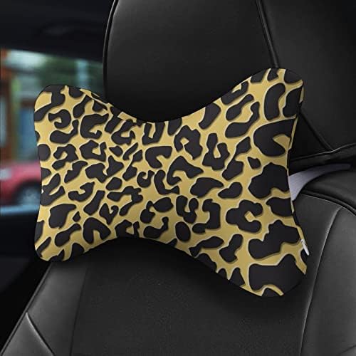 Almofado preto e amarelo de travesseiro de pescoço de carros de leopardo de 2 suportes de pescoço confortável Pillow Pillow F -MEMAIS CONHECIM