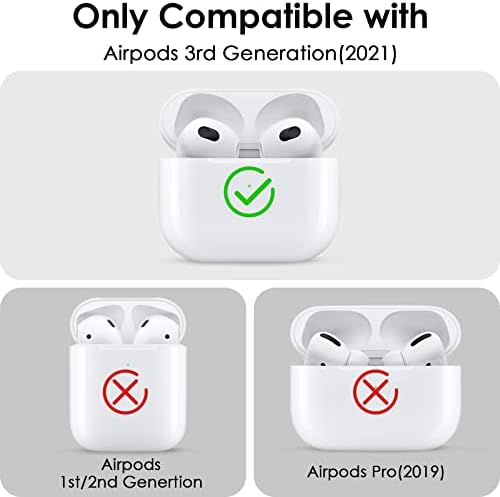 Caso para AirPods 3, Filoto Apple AirPod 3 Caso de geração Caso para mulheres meninas, Caso de silicone para o 3º caso de carregamento com pompom KeyChain