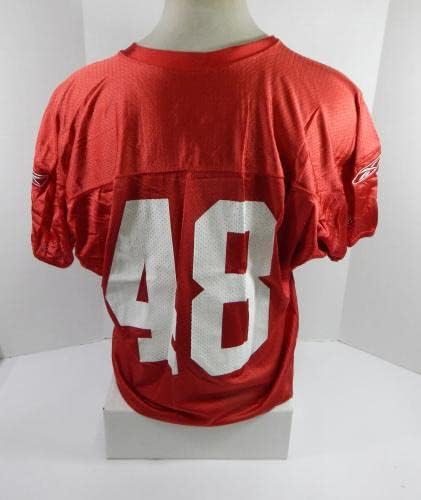 2011 San Francisco 49ers 48 Jogo emitido Jersey Red Practice XL 80 - Jerseys de Jerseys usados ​​na NFL não assinada