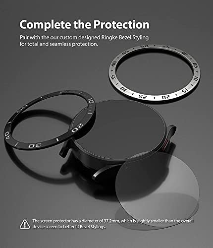 Ringke Buzel Styling [44-03] + Vidro temperado para estilo de moldura [4 pacote] Compatível com Galaxy Watch 4 44mm