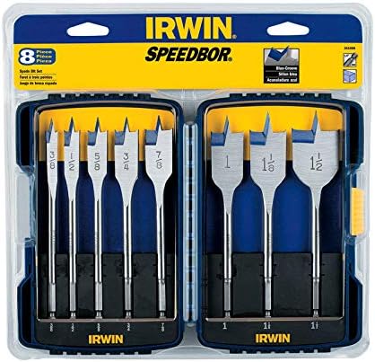 Irwin 341008 8-PCS 6 x 1/4 Blue-Groove Hex Shank Speedbor Spade Bit Bit Set