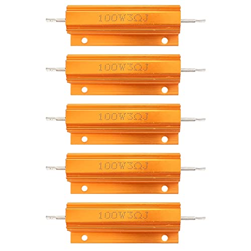Cermant 5pcs 100w 3 ohm de luminums resistores de aramesas de arame de aramesoros montados adaptadores