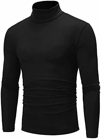 Turtleneck masculino Top Slim Fit Solid Base Solid Sweater Casual Manga longa Underwear Tops masculino Camiseta de blusa respirável