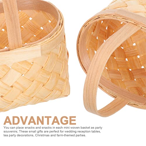 Toddmomy Woven Cestas 3pcs mini cesto de tecido com alças cestas de doces de mão de mão cestas de festa para festas