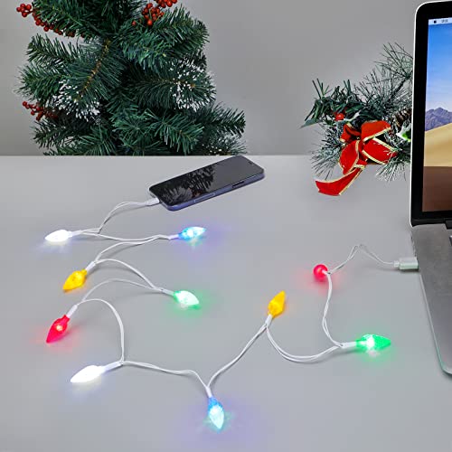 LED Christmas Light Phone Charger Cordo USB Chapeleiro de cabo para telefone 12/11 Pro/XS/XS Max/Xr/X/8 Plus/8/7 Plus/7s Plus/6s/6/5s/5c/5pad