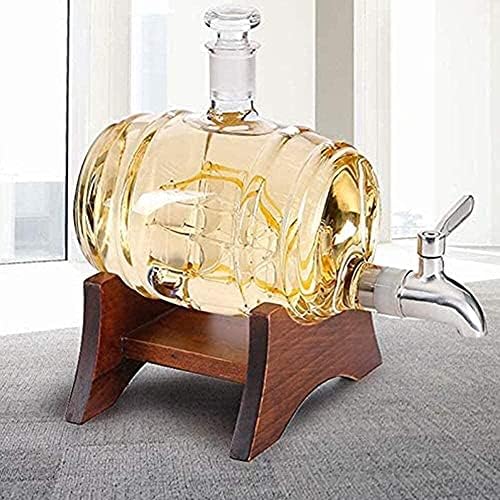 Decanter home 1000ml Whisky Decanter Conjunto, Decanter reutilizável Globo com formato de veleiro de torneira de aço inoxidável,