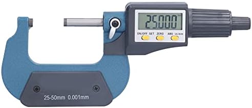 Vifemify Micômetro digital 0,00005in/0,001mm de espessura profissional de resolução Ferramentas de medição de 25 a 50 mm, precisas e confiáveis
