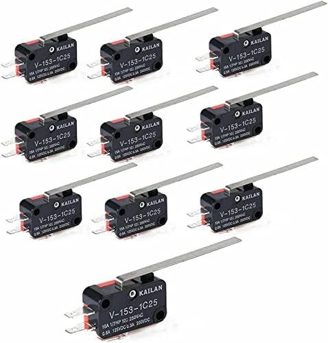 Interruptor de limite de berrysun 10pcs micro comutadores elétricos v-153-1c25 interruptor limite do tipo de dobradiça reta do