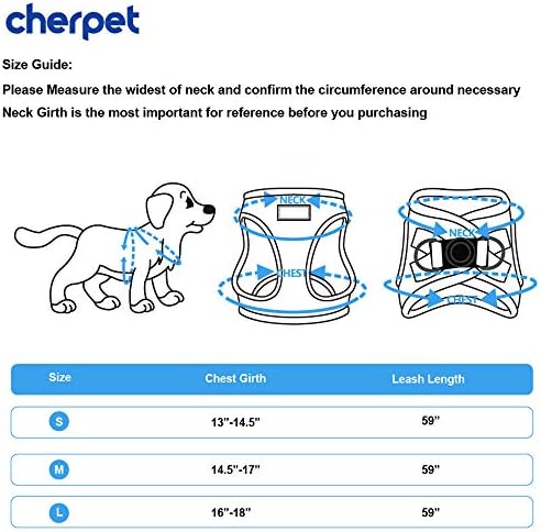 CHERPET Puppy Arnness and Leash Set - Plaid fofo ajustável cachor