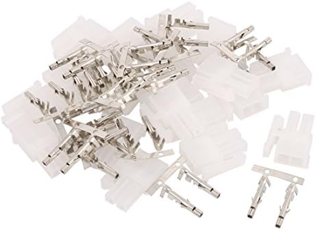 Aexit 20 PCS Acessórios de áudio e vídeo Plástico branco Dual 2 pinos Male de 4,2 mm + 2 pinos Terminal PC PSU Conectores e adaptadores