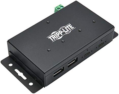Tripp Lite 4 Port USB Hub, Industrial USB Hub, USB 3.1 Hub, Gen 2, 10 Gbps, 2 USB C, 2 USB A, 15 kV Protecção ESD,