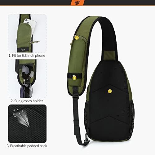 Mochila Crossbody Backpack - ombro de peito Backpack Backpack de Body Body Saco de caminhada Daypack casual para homens
