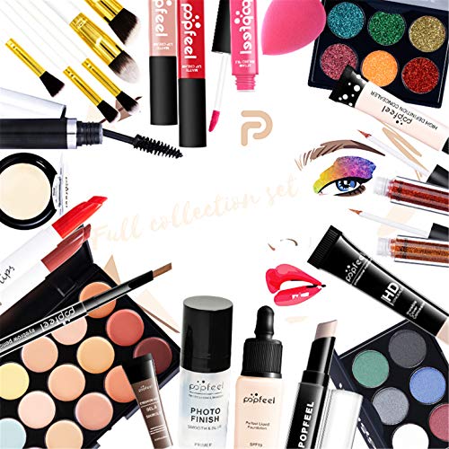 Joyeee Womens Makeup Kit, Presente de cosméticos de maquiagem real inclui paletes de sombra ocular, corretivo, escova