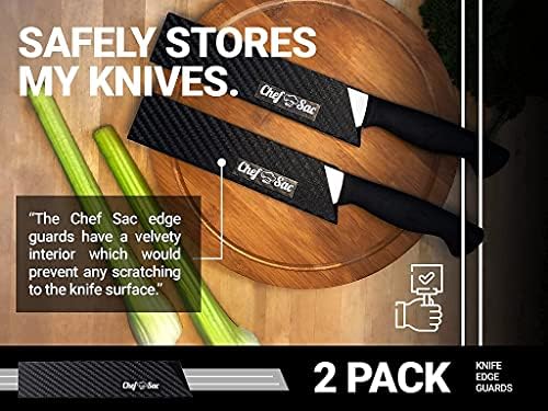 Chef Sac Elite Chef Saco de rolos de faca com guardas de faca de 2 pacotes incluídos