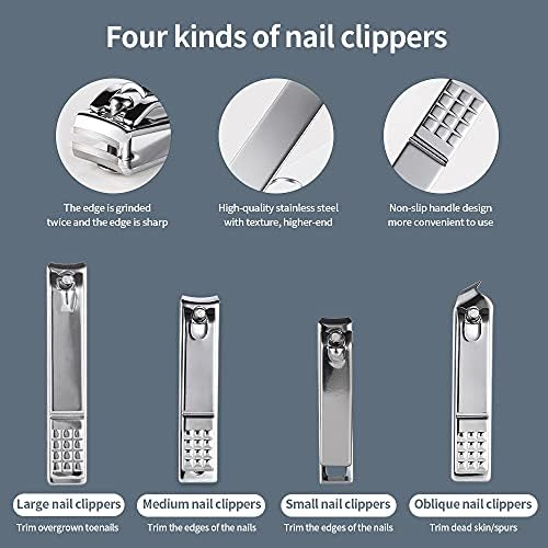 Daikmz Professional unhas Ferramentas de unhas de aço Clippers Kit Pedicure Kit Multifuncional Manicure Cutter unhas