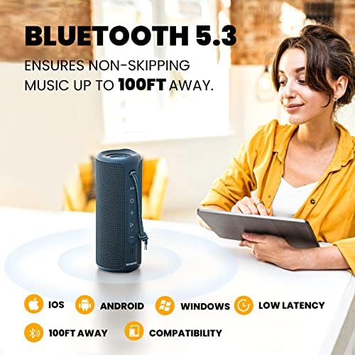 Miatone 2 pacote boompro Bluetooth alto -falantes 2 x 36w alto -falante portátil com som estéreo de som, Bluetooth 5.3 Speaker