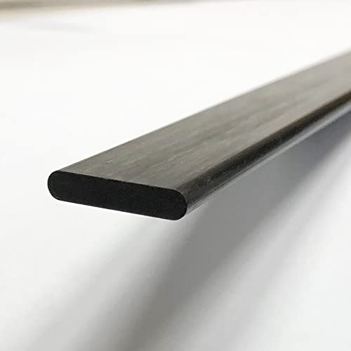 Karbxon - hastes de fibra de carbono plano - 10mm x 2 mm x 1000 mm - haste sólida plana pultrudada - acabamento fosco preto