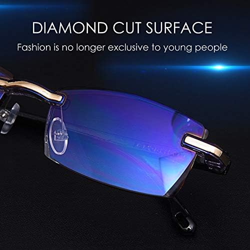 Teraise Rimless Reading Glasses Fashion Diamond Cutting Design Anti-fadiga Clear Lente Spectacle Readers for Women