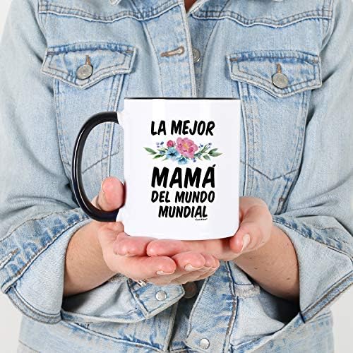 Casitika Regalos para El Dia de la Madre. La Mejor Mama del Mundo Mundial 11 oz caneca. Ideia atual para mamãe em espanhol. Taza para