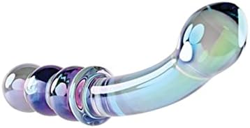 Gênero X - Massageador de vidro duplo de Wand Lustrous Galaxy Wand - Green iridescente, azul e violeta