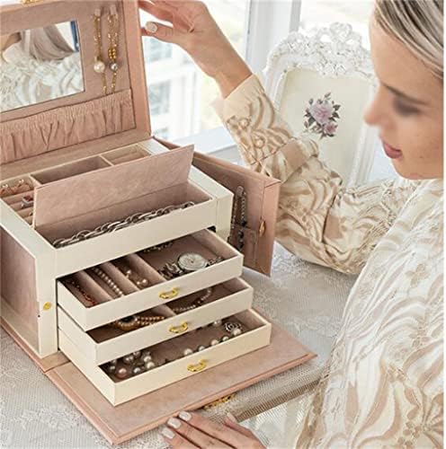 Caixa de jóias de uma camada multi-camada irdfwh com bloqueios de bloqueios de branqueados de grande capacidade Jóias de jóias de jóias