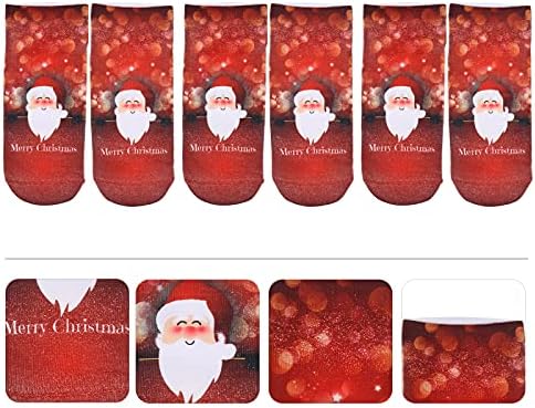 Aboofan 3 pares festival colorido meias de natal poliéster meias de Natal de estoque de estoque de Natal suprimento