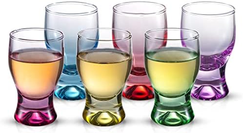 M&N Home 6 Pack Shot Glass Conjunto, copos de vidro, copos fofos, copos de tiro de 2 onças, copos de casamento, mini sniffers de