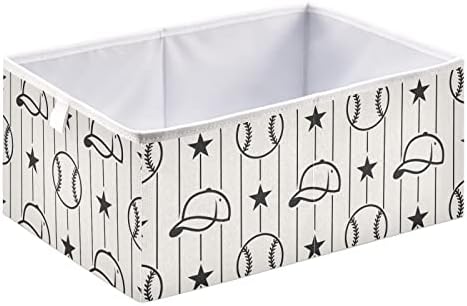 Emelivor Baseball Hat Hat Sport Cubo de armazenamento Bin Bin de armazenamento colapsável Cesta de brinquedos à prova d'água para caixas de organizador de cubos para crianças armário de berçário Meninas meninas - 15.75x10.63x6.96 em