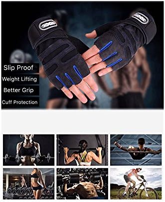 LOLARUN Fitness Premium Levating Gym Luvas com suporte de pulso com aderência extra