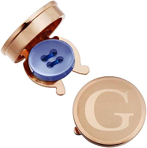 Hawson Men's Letter Button Tampa inicial CUFFLINKS LETRA GOLD ROSE ROSE ADIFICADA PARA CAMADA DE NEGÓCIOS FORMAL A-Z