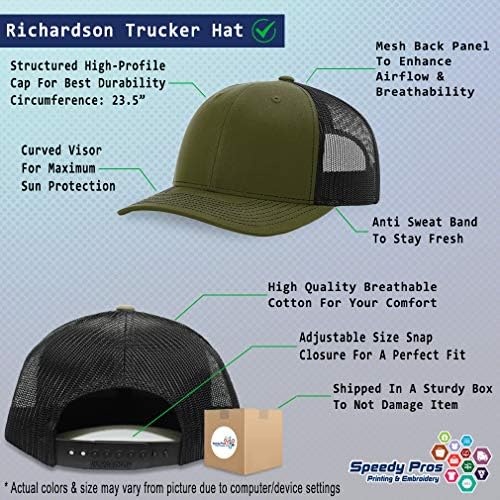 Richardson estruturado Mesh Trucker Hat Disc Golf, árvore e chapéu de bordado Yeti