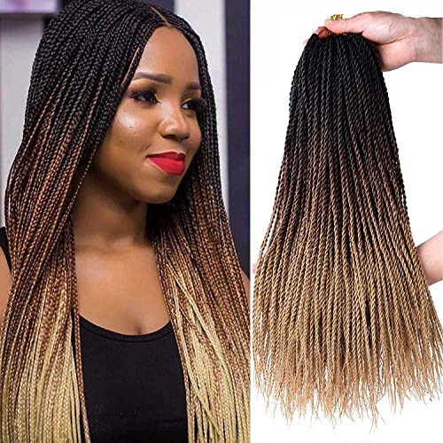 18 polegadas 8packs Senegalês Torcer cabelos Branças de crochê 30 estandes/pacote de mangueira sintética Extensões de cabelo para