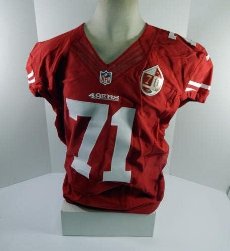 2015 San Francisco 49ers Erik Pears 71 Jogo emitido Red Jersey 70 anos P 48 1 - Jerseys não assinados da NFL usada