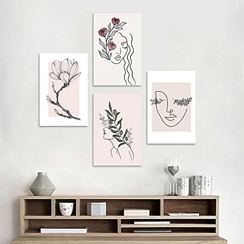 Decoração de parede de lona de arte abstrata minimalista de arte para a estética quarto da sala de estar da sala