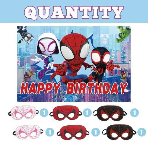 Spidey e seu incrível histórico de aniversário de festa de amigos, suprimentos para festas de aranha, cenário fotográfico de