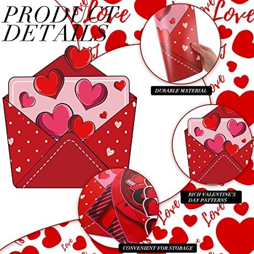 6 peças do dia dos namorados Placemats de mesa de jantar de plástico tapetes vermelhos amor amor rosas envelope placemats à prova