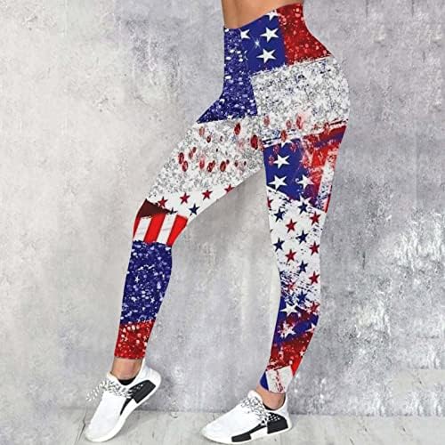 EUA 4 de julho Leggings for Women American Flag Soft Oppaque Slim Tummy Control Workout Pants Shapewear para mulheres