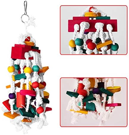 Brinquedos de mastigação de pássaros Rypet - papagaio brinquedos de gaiola de gaiola de madeira brinquedos de papagaio para pássaros para papagaios e pássaros pequenos e médios
