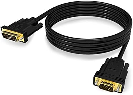 Conectores DVI para cabo VGA, DVI ativo D 24+1 para VGA Male para Male com Cabo de conversor adaptador de chip para PC DVD Monitor HDTV, 6,6 pés -