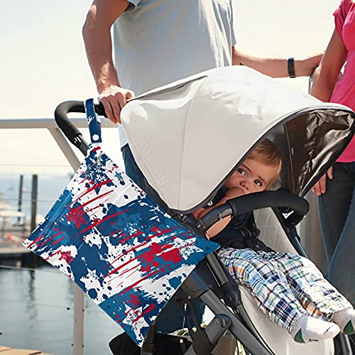 VISESUNNY Abstract American Star 2pcs Bolsa úmida com bolsos com zíper lavajulenta lavaável para viajar, praia, piscina, creche,