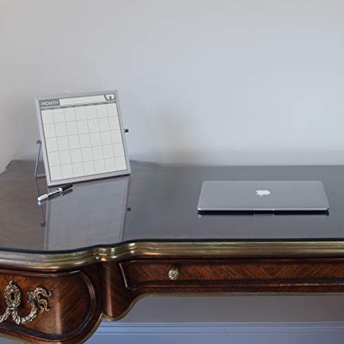 Pequeno calendário de placa branca de dupla face - Mini placa de apagamento seco de desktop portátil com Stand &